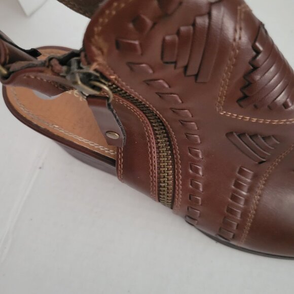 BROWN OPEN TOE ,OPEN BACK SHOES - Picture 3 of 3